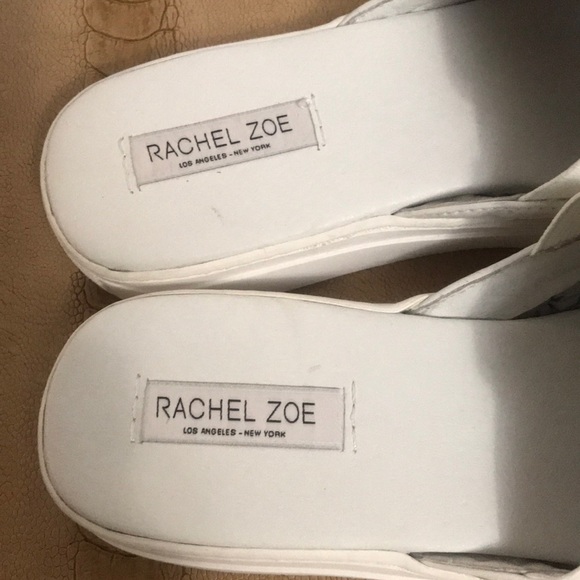 Rachel Zoe White Woven Leather Mules Slippers - Picture 4 of 8